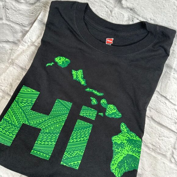 Hawaiian 8 Main Islands Tapa Front & Back Screen Printed Mens T-Shirt 2XL HI - Picture 1 of 7